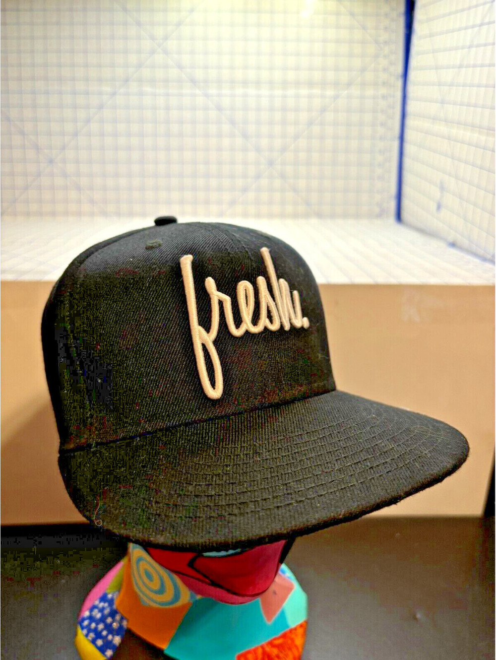 Fresh 22 Hat Cap One Size Adjustable Snapback Adult Black Embroidered 6 panel
